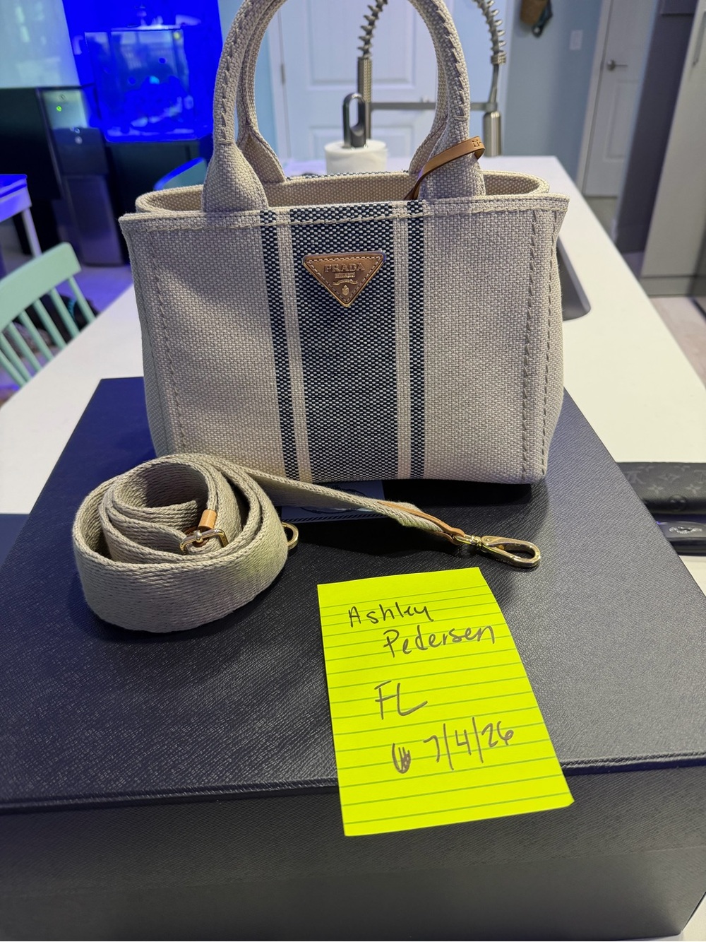 Prada Jardinière small cotton canvas bag